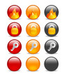 circular internet security icon set