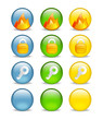 circular internet security icon set