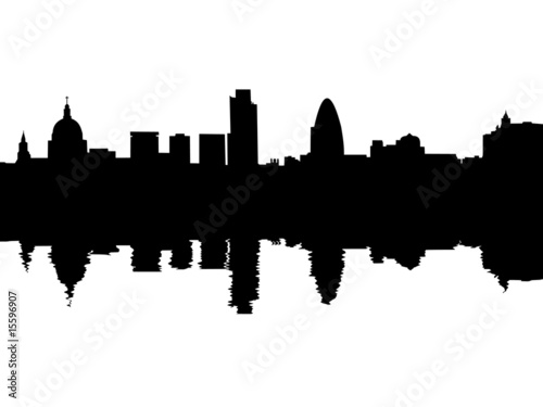london skyline vector. London skyline reflected