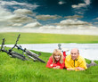 two cyclists