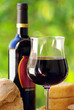 Glass of Red wine and cheese.