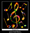 a flyer - a treble clef and notes from florets