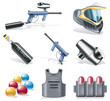 Vector paintball icon set