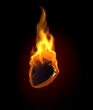 Gambling illustration with burning spades