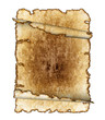 Old rough antique parchment paper scrolls, texture background is