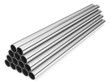 Stack of stainless steel tubes isolated on white background Stack of stainless steel tubes isolated on white background