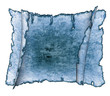 Old blue antique parchment paper scrolls, texture background iso