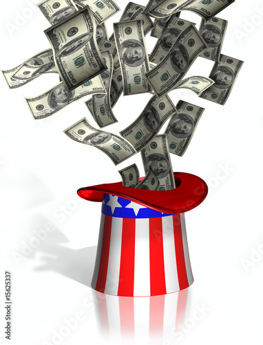 Illustration: Uncle Sam collecting taxes Uncle Sam collecting taxes
