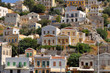 multicolored houses on an island Symi