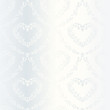 Victorian white satin wedding pattern with hearts