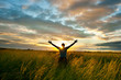 sun beind the man