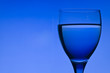 Blue background with crystal glass Blue background with crystal glass