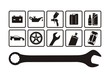 Auto repair. Vector illustration.