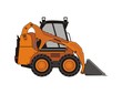 Vector illustration of compact excavator.