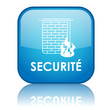 Bouton carré "SECURITE" avec reflet (bleu)