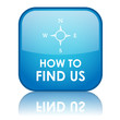 Square "HOW TO FIND US" button with reflection (blue)
