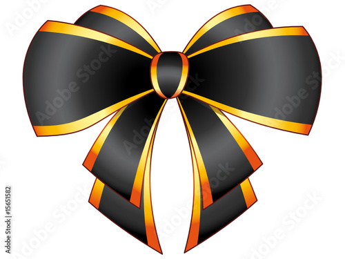 Vector: noeud ruban noir et or noeud ruban noir et or