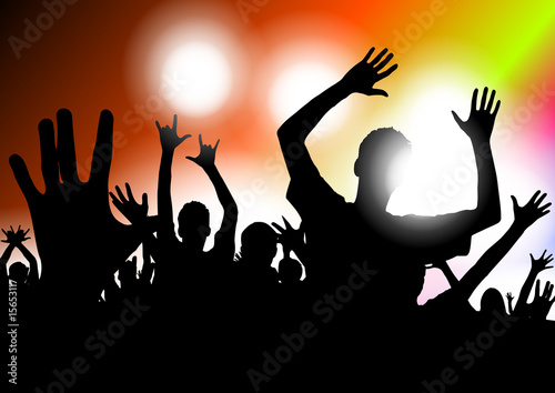 First person view at concert with crowd
