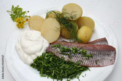 Photo: Swedish Midsummer food - prepared herring Swedish Midsummer food - prepared herring