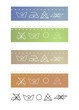 Clothes labels shows washing instructions, in various colors Clothes labels shows washing instructions, in various colors