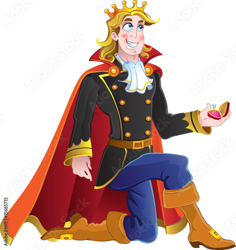 Vektor: vector Blond prince ask charming princess hand in marriage vector Blond prince ask charming princess hand in marriage