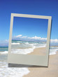 photo of a beautiful sandy beach, vacation concept
