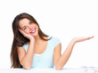 Young beautiful woman gesturing hands