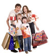 Happy family and children shopping. Happy family and children shopping.