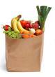 Bag full of healthy fruits and vegetables Bag full of healthy fruits and vegetables