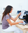 Woman using laptop