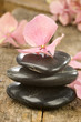 spa stones with flower