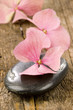 spa stones with flower