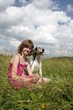 Mädchen und Setter Mädchen und Setter