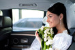 bride in the car