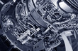 exposed jet engine detail exposed jet engine detail