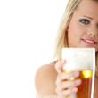 Young atractive blonde and beer Young atractive blonde and beer