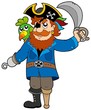 Pirate with parrot and sabre