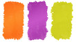 Three painted shapes