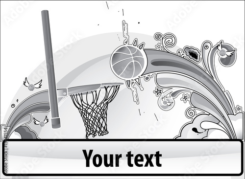 Vector: Basketball banner gray Basketball banner gray