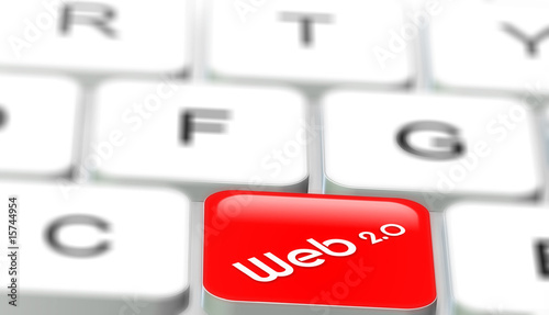 Illustration: Web 2.0 button on keyboard Web 2.0 button on keyboard