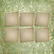 Six grunge frameworks for the invitation with thumbtacks Six grunge frameworks for the invitation with thumbtacks