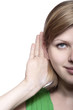 young woman listening to gossip