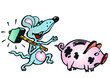 piggy bank and mouse