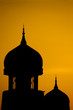 Silhouette of a mosque.