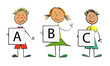 Enfants panneaux ABC