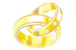 vector image of the gold wedding rings
