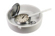 Time to Give Up Smoking (watch and cigarette in an ash-tray)