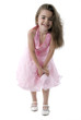 Little Girl Fashion Model. Isolated On White Background.