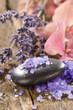 spa stones with flower