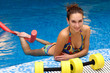 the girl and aqua aerobics